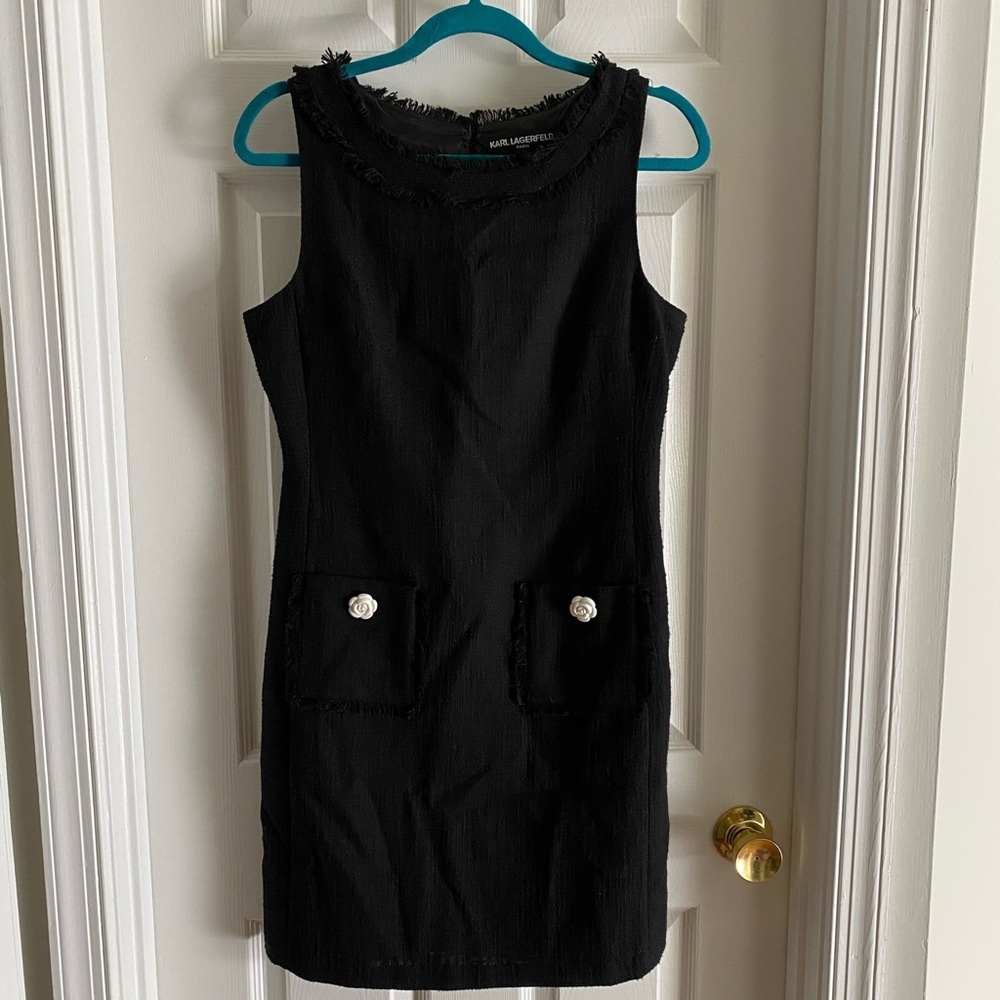 Karl Lagerfeld Paris Black Tweed Dress